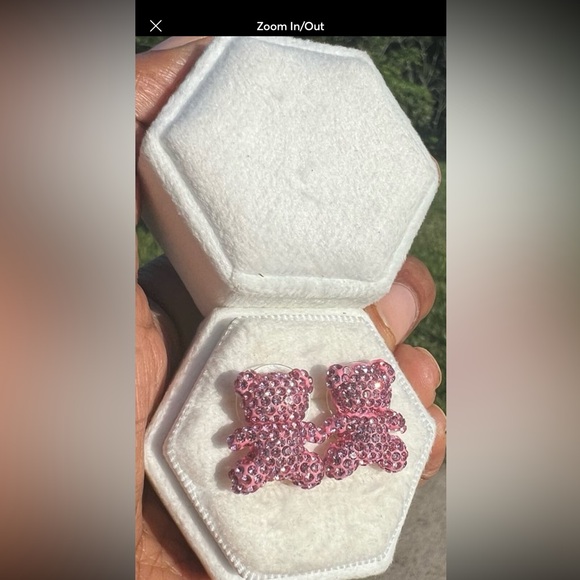 Swarovski Pink Bear Earrings - Picture 4 of 9